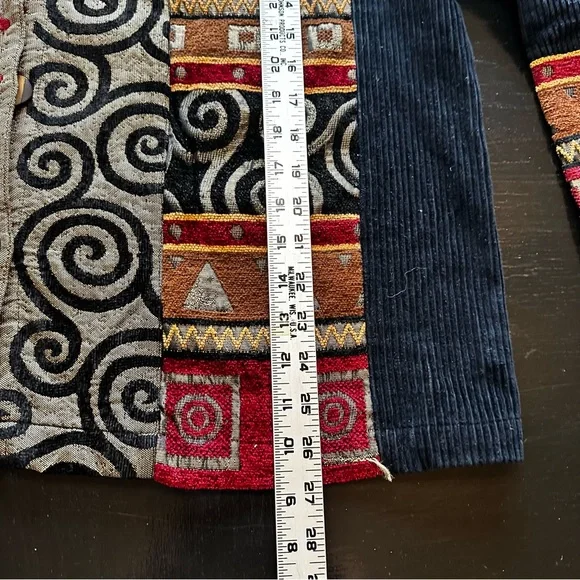 Vintage Notations Size 20 XXL 2X Red Blue Tribal Blazer Unique Grandma Chic - Picture 4 of 7